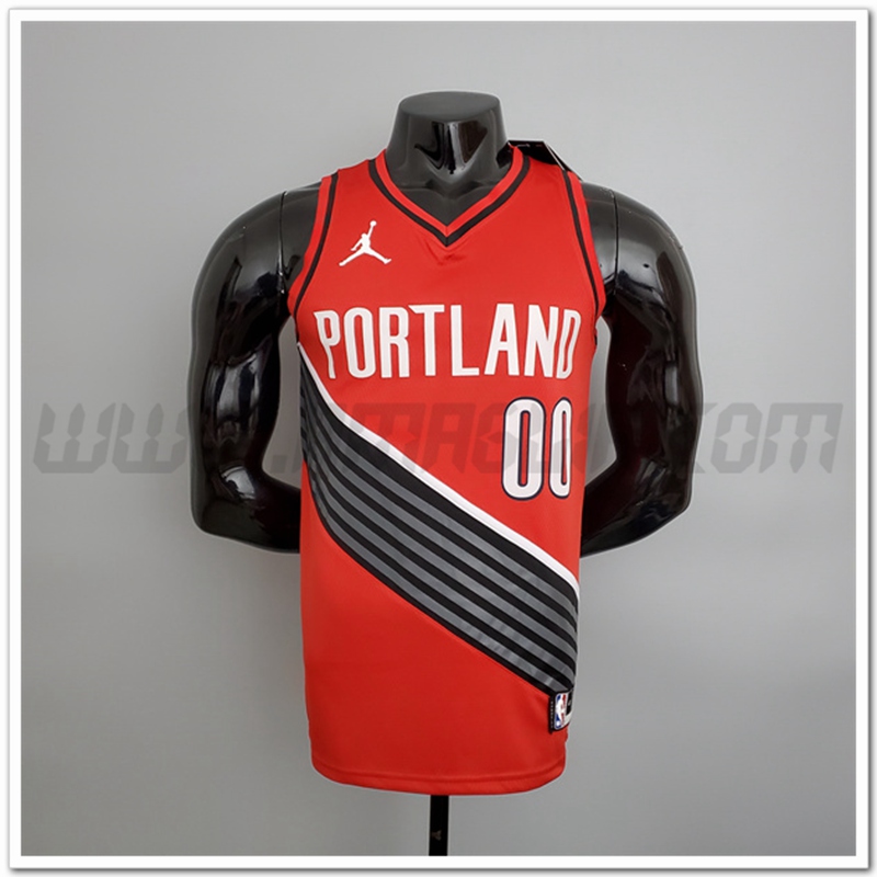 Maglia Portland Trail Blazers (Anthony #00) Rosso Jordan Style