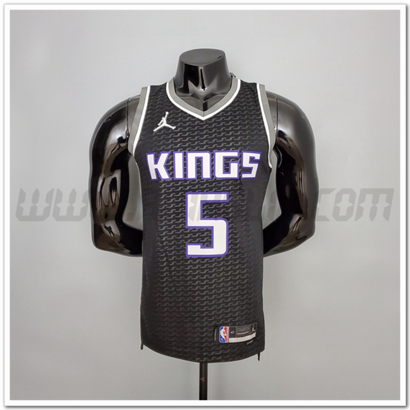 Maglia Sacramento Kings (Fox #5) Nero 75°anniversario Jordan