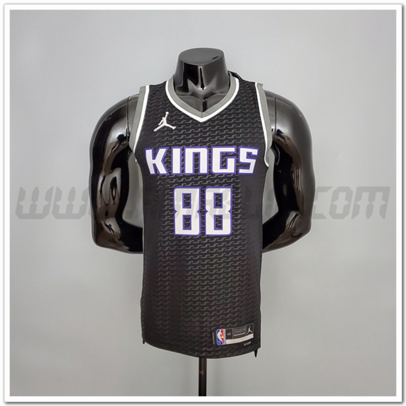 Maglia Sacramento Kings (Queta #88) Nero 75°anniversario Jordan