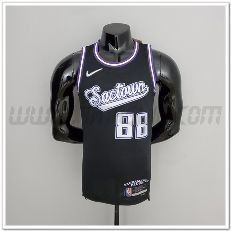 Maglia Sacramento Kings (Queta #88) Stagione 2022 Nero Citta