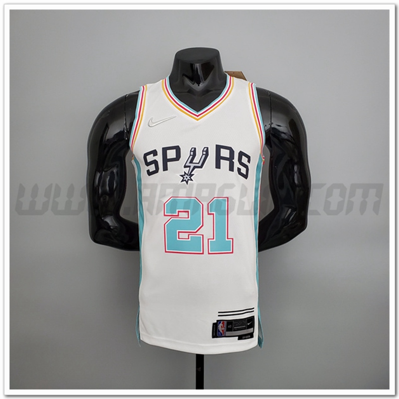 Maglia San Antonio Spurs (Duncan #21) Stagione 2022 Bianco Citta