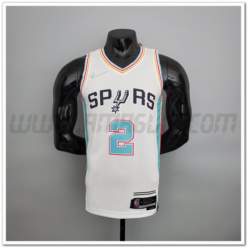 Maglia San Antonio Spurs (Leonard #2) Stagione 2022 Bianco Citta