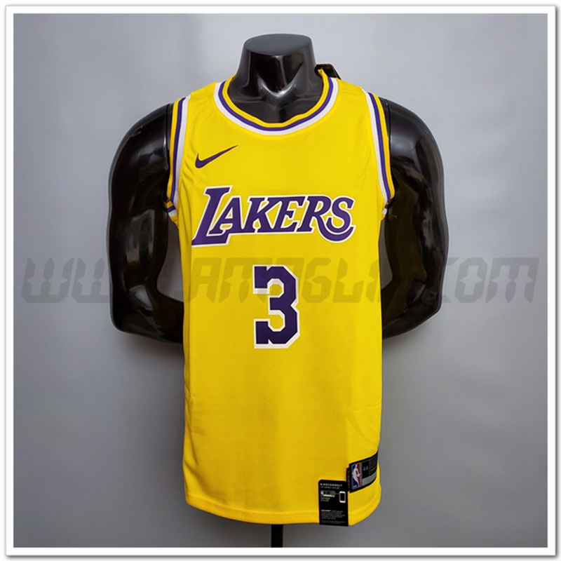 Maglia Los Angeles Lakers (Davis #3) Giallo Encolure Ronde