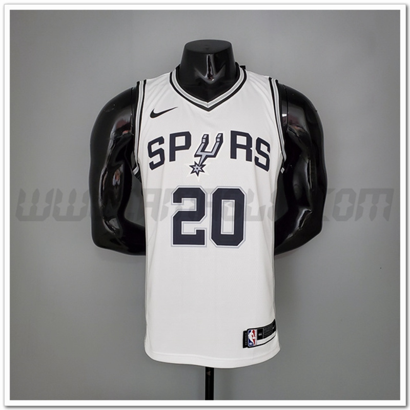 Maglia San Antonio Spurs (Ginobili #20) Bianco