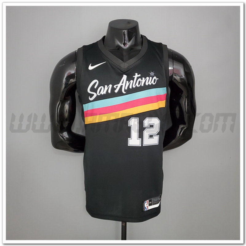 Nuovo Maglia San Antonio Spurs (Aldridge #12) Nero Citta