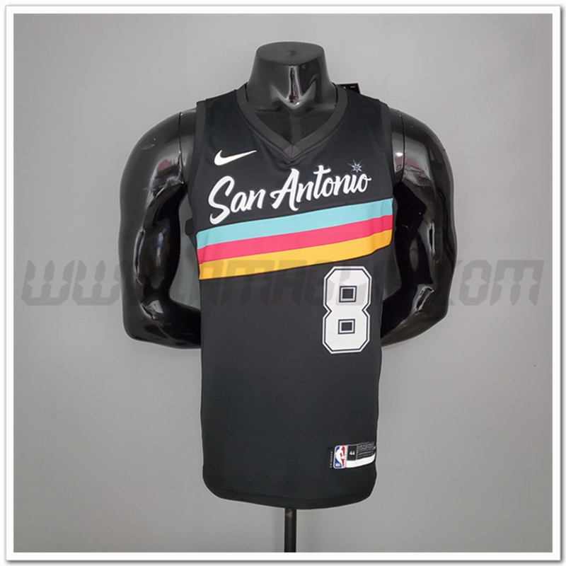 Nuovo Maglia San Antonio Spurs (Mills #8) Nero Citta