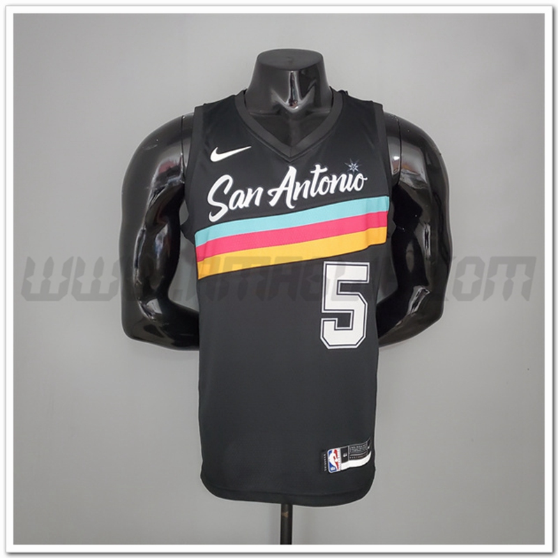 Nuovo Maglia San Antonio Spurs (Murray #5) Nero Citta