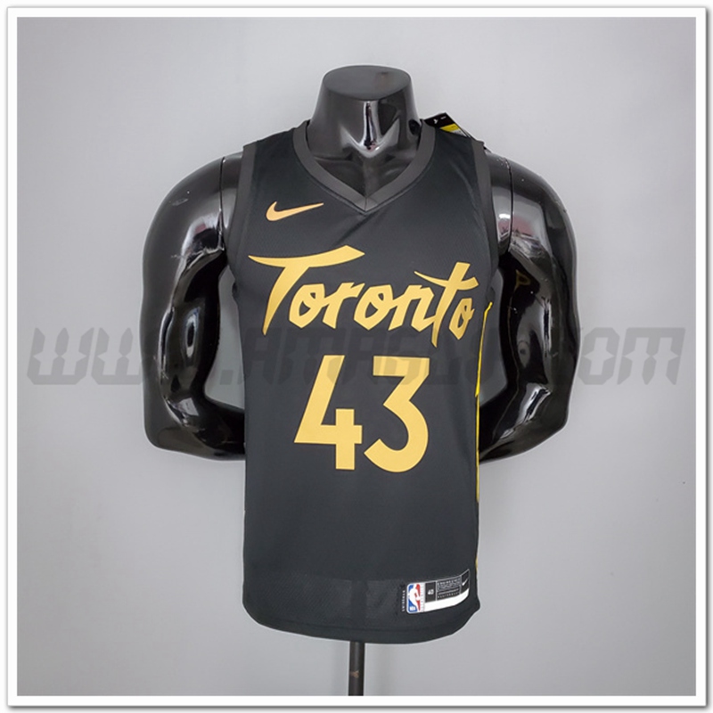 Maglia Toronto Raptors (Siakam #43) 2021 Season Nero Gold