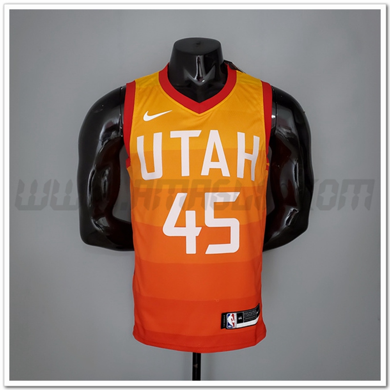 Maglia Utah Jazz (Mitchell #45) 2019 Rainbow Gradient Orange