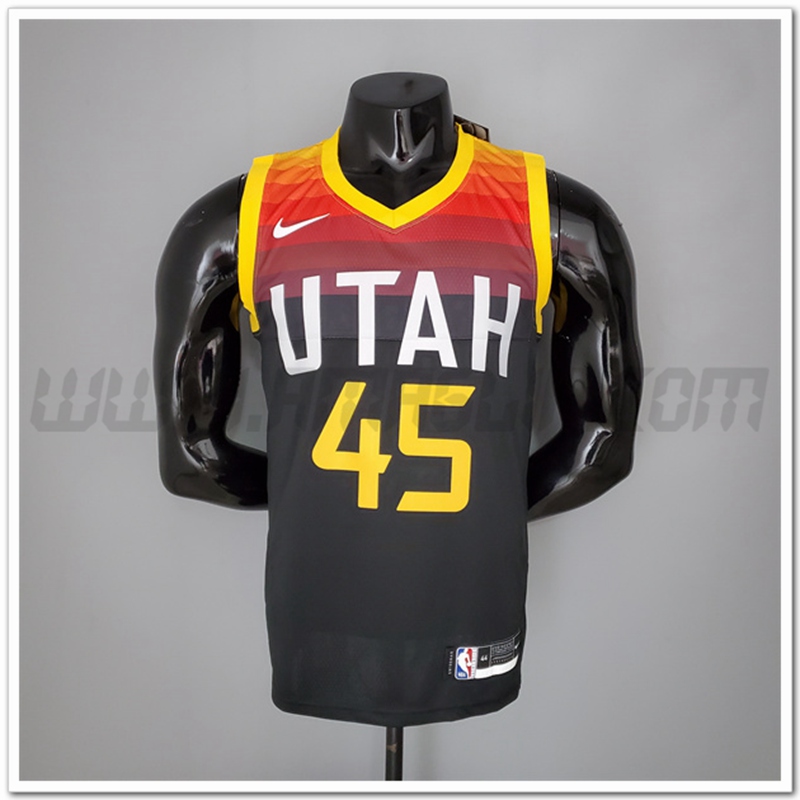 Maglia Utah Jazz (Mithcell #45) 2021 Nero/Rosso Citta