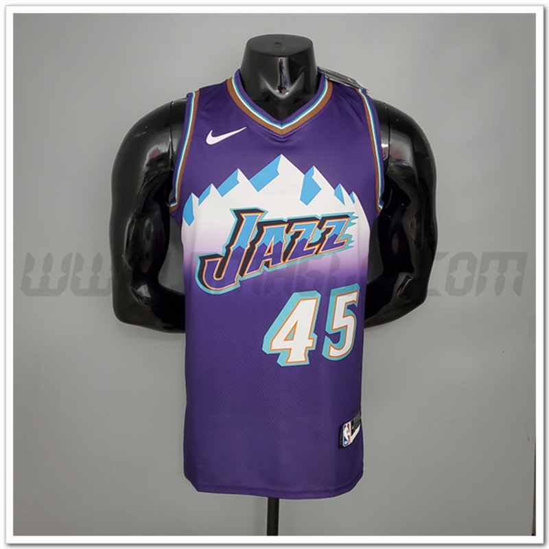 Maglia Utah Jazz (Mithcell #45) Retro Porpora Snow Mountain Edition