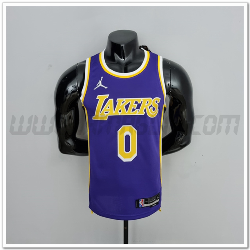 Maglia Los Angeles Lakers (Westbrook #0) Porpora 75°anniversario