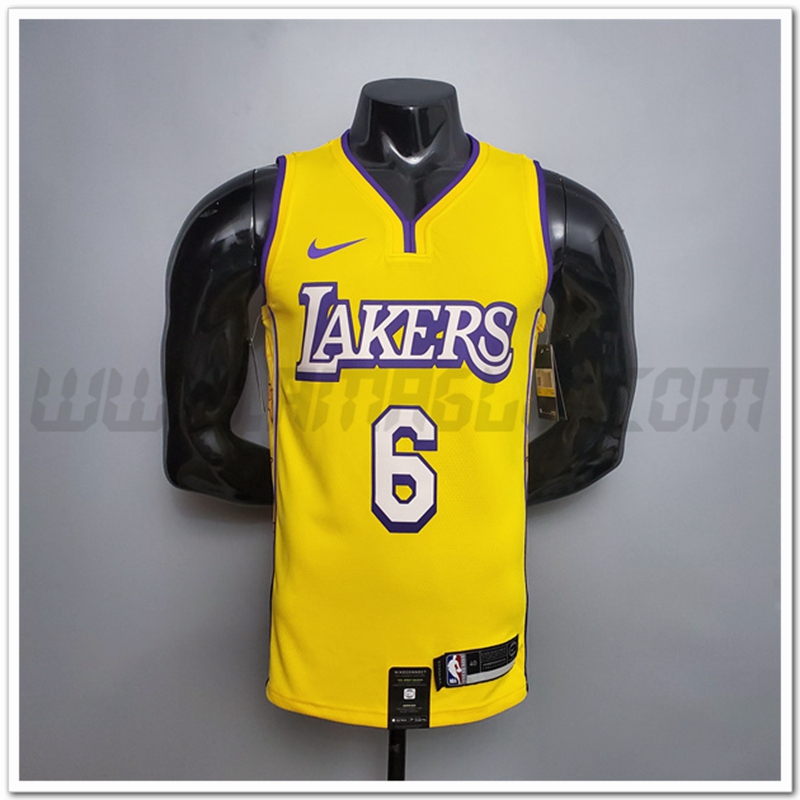 Maglia Los Angeles Lakers (James #6) Giallo