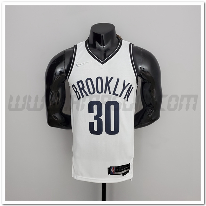 Maglia Brooklyn Nets (Curry #30) Bianco 75°anniversario