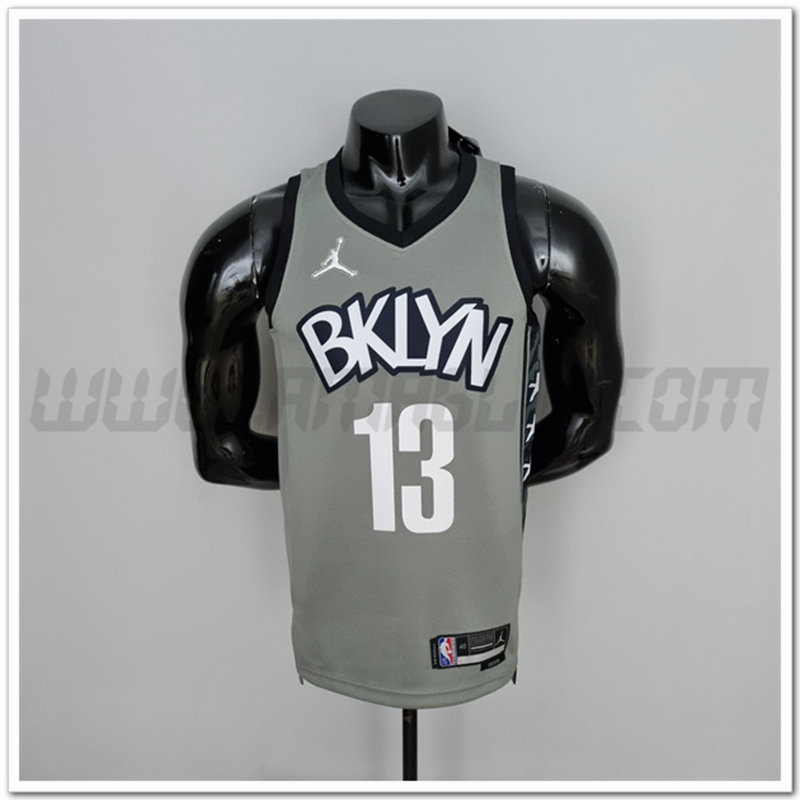 Maglia Brooklyn Nets (Harden #13) Gris 75°anniversario Citta