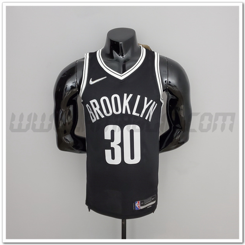 Maglia Brooklyn Nets (Curry #30) Nero 75°anniversario