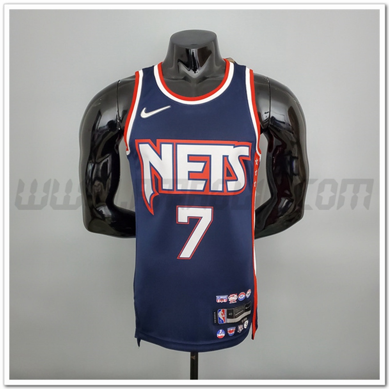 Maglia Brooklyn Nets (Durant #7) Blu reale 75°anniversario Citta