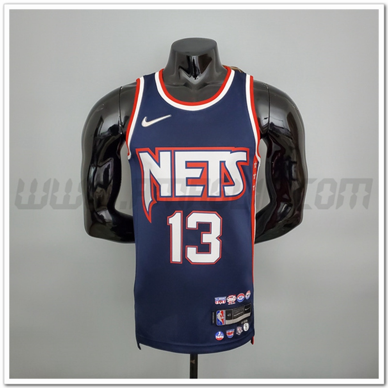 Maglia Brooklyn Nets (Harden #13) Blu reale 75°anniversario Citta