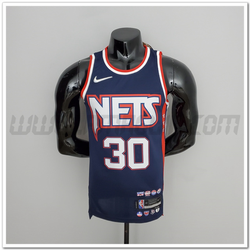 Maglia Brooklyn Nets (Curry #3) Blu reale 75°anniversario Citta