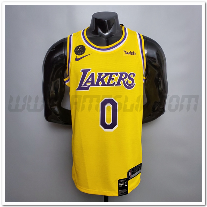 Maglia Los Angeles Lakers (Kuzma #0) Giallo Encolure Ronde Commemorative Edition