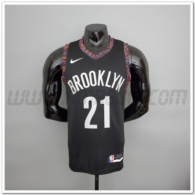Maglia Brooklyn Nets (BBrooklyn #21) Nero City Version