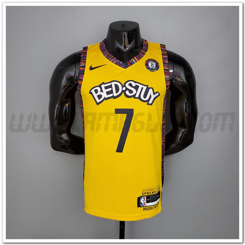 Maglia Brooklyn Nets (Durant #7) Giallo Commemorative Edition