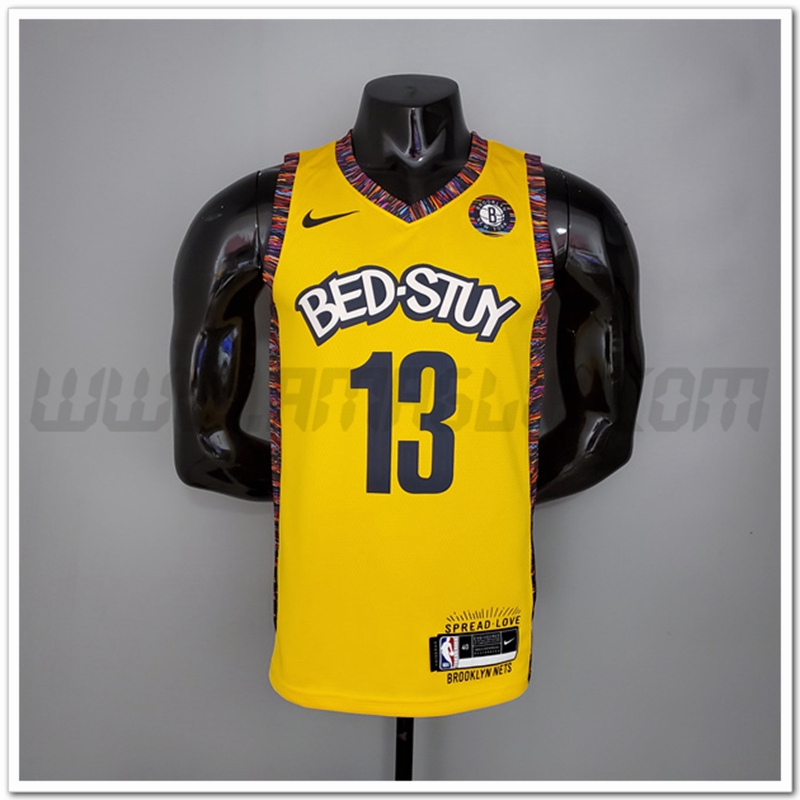 Maglia Brooklyn Nets (Harden #13) Giallo Commemorative Edition