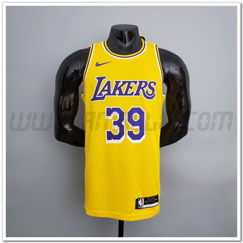 Maglia Los Angeles Lakers (Howard #39) Giallo Encolure Ronde
