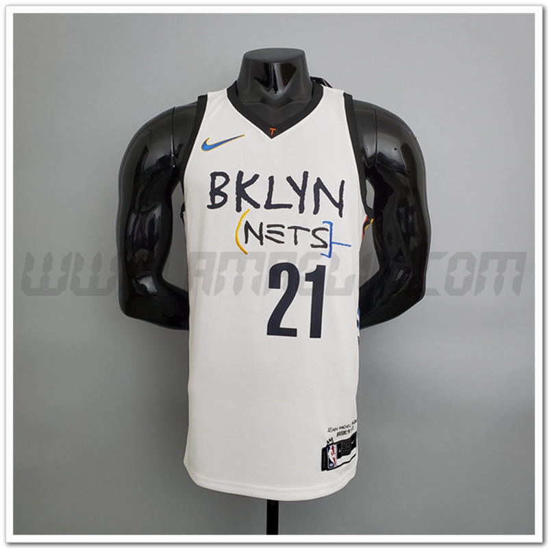 Maglia Brooklyn Nets (Aldridge #21) Bianco Graffiti