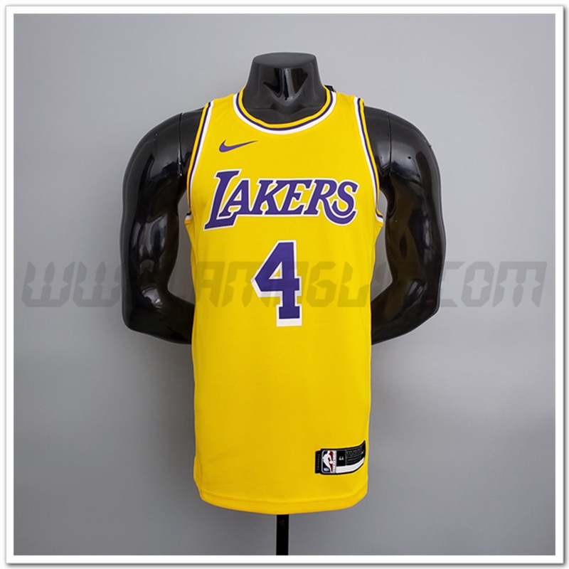 Maglia Los Angeles Lakers (Rondo #4) Giallo Encolure Ronde