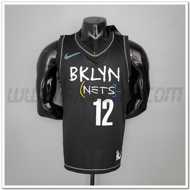 Nuovo Maglia Brooklyn Nets (Harris #12) Nero Citta