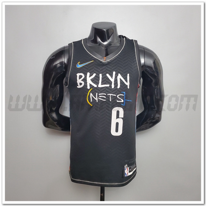 Nuovo Maglia Brooklyn Nets (Jordan #6) Nero Citta