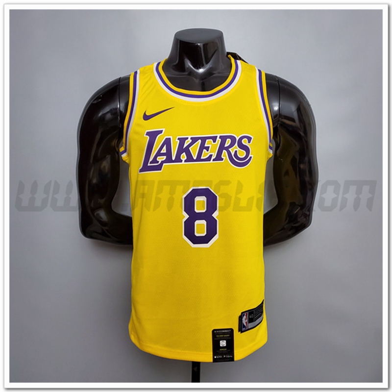 Maglia Los Angeles Lakers (Bryant #8) Giallo Encolure Ronde Commemorative Edition