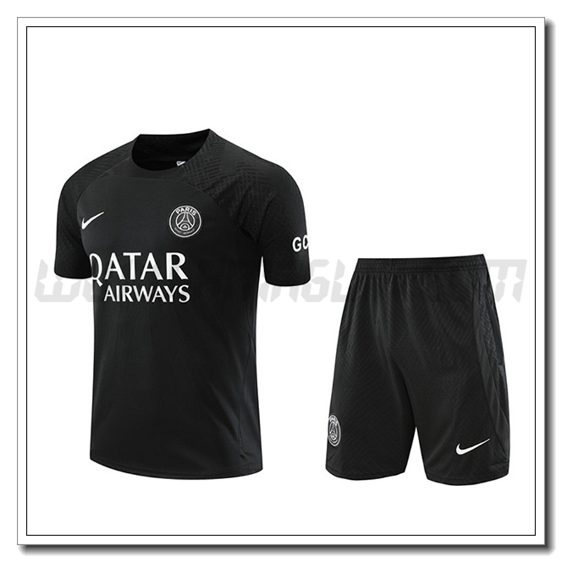 Kit Maglia Allenamento PSG + Pantaloncini Nero 2022 2023