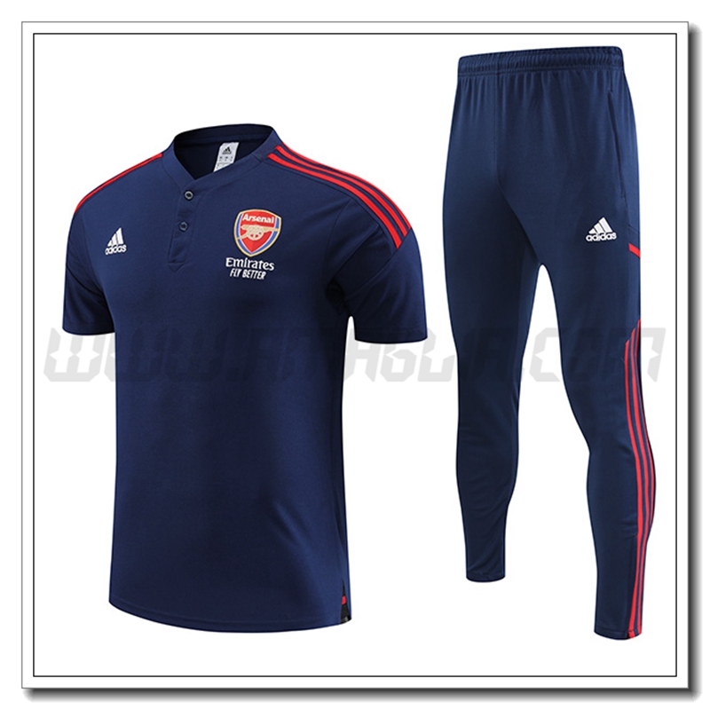 Kit Maglia Polo Arsenal + Pantaloni Blu Marino 2022 2023