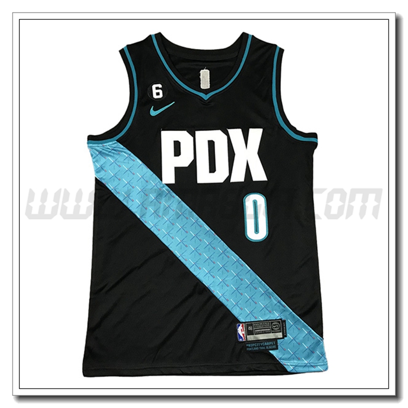 Maglia Detroit Portland Trail Blazers (LILLARD #0) 2022/23 Nero