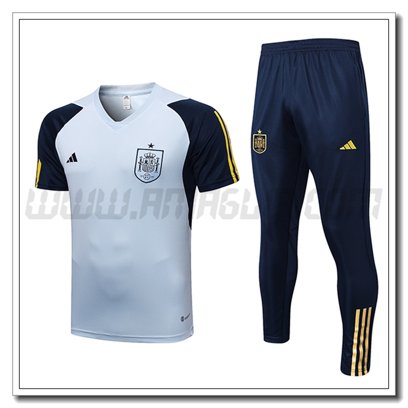 KIT Maglia Allenamento Spagna + Pantaloni Azzurro 2022 2023