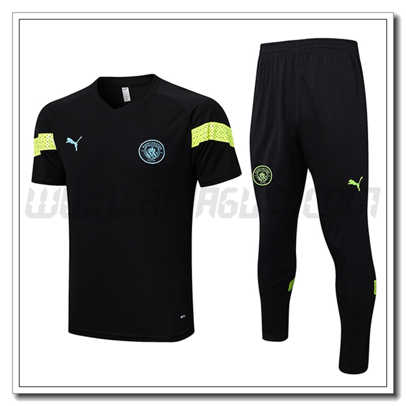 KIT Maglia Allenamento Manchester City + Pantaloni Nero 2022 2023