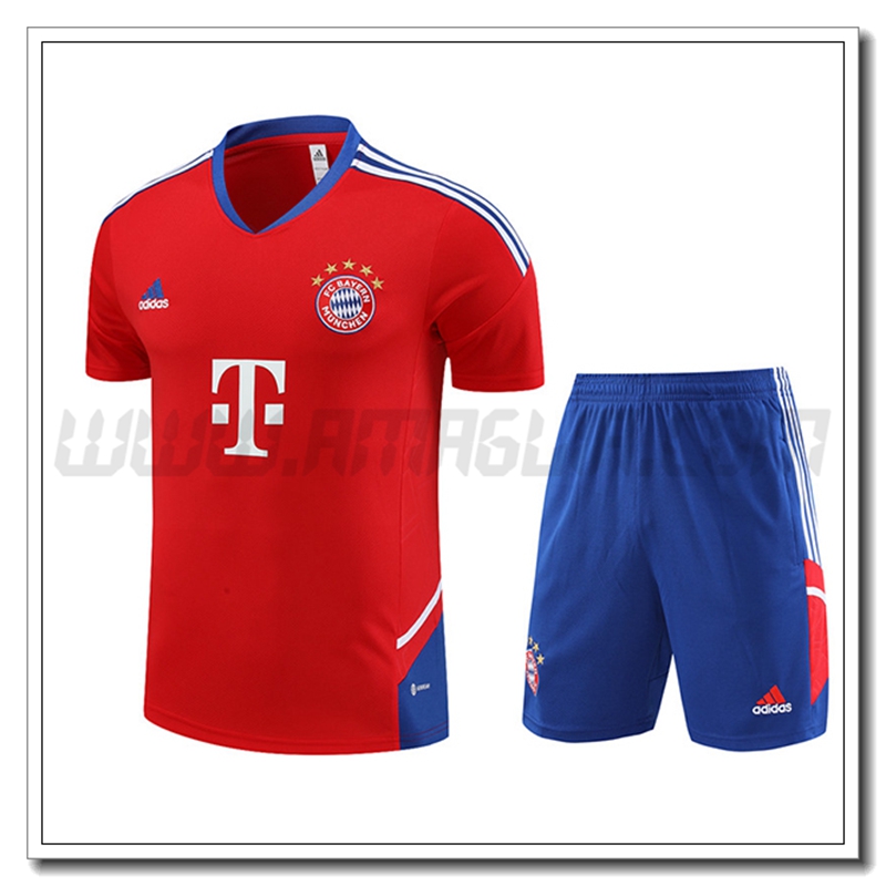 KIT Maglia Allenamento Bayern Monaco + Pantaloncini Rosso 2022 2023