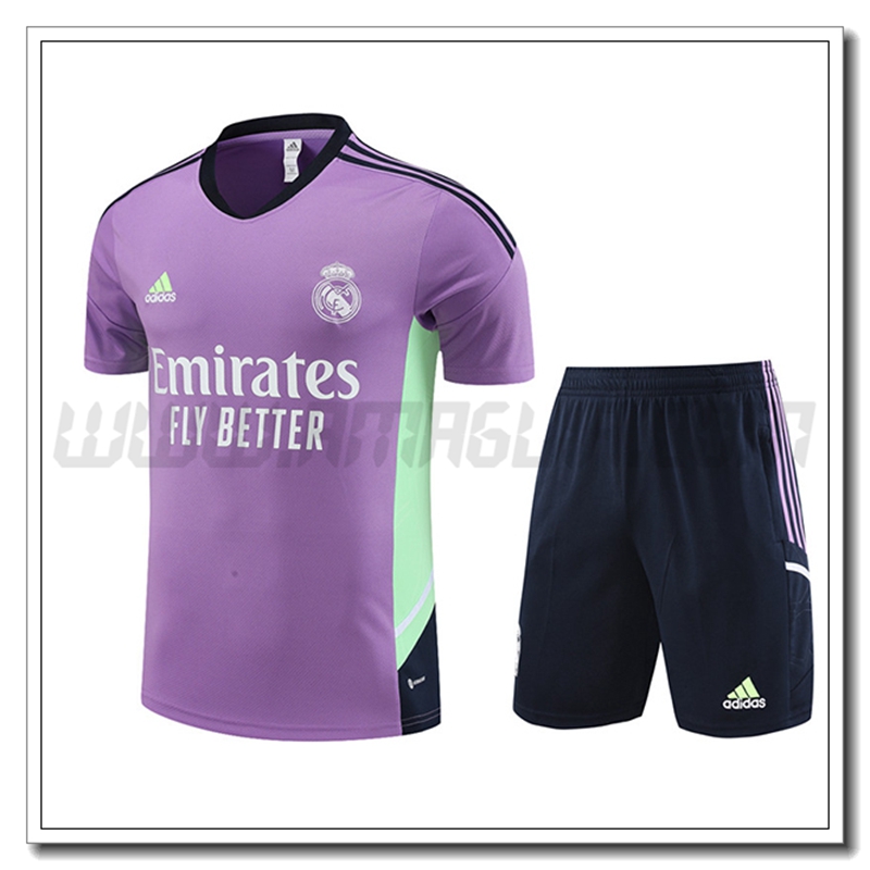 KIT Maglia Allenamento Real Madrid + Pantaloncini Viola 2022 2023