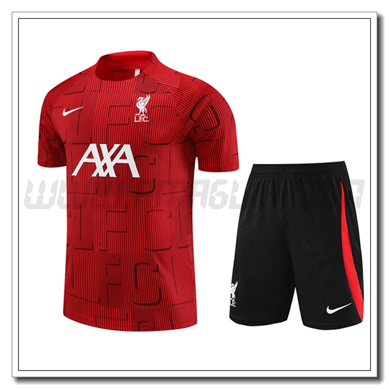 KIT Maglia Allenamento FC Liverpool + Pantaloncini Rosso 2022 2023