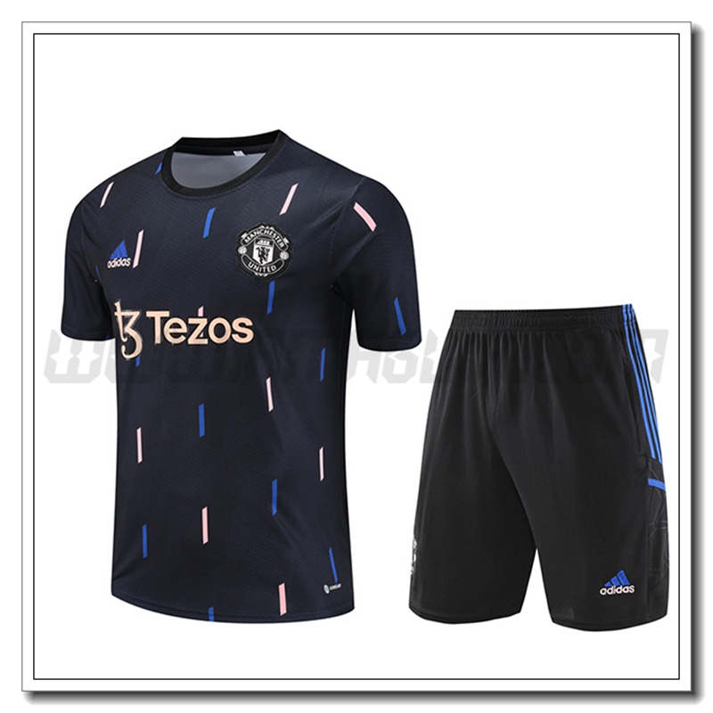 KIT Maglia Allenamento Manchester United + Pantaloncini Nero 2022 2023