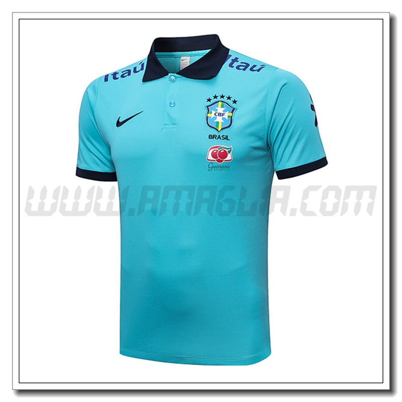 Maglia Polo Brasile Azzurro 2022 2023 -02