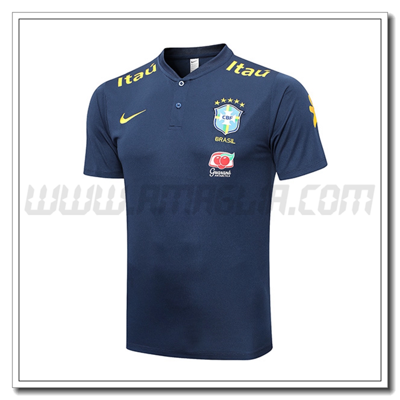 Maglia Polo Brasile Blu Marino 2022 2023