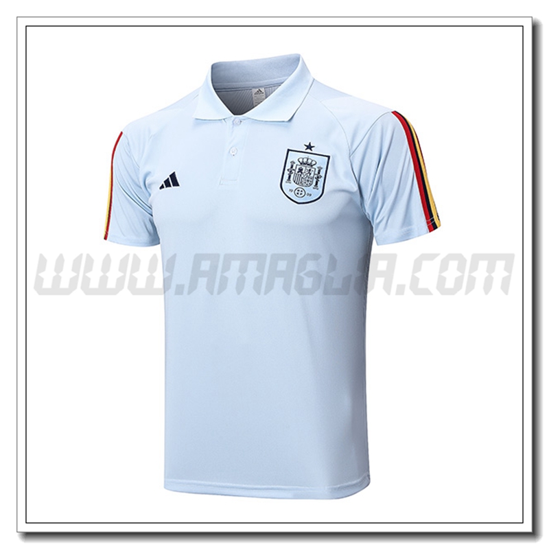 Maglia Polo Spagna Azzurro 2022 2023