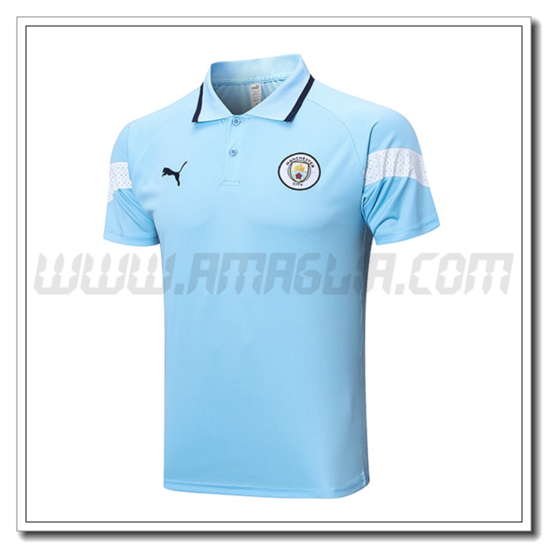 Maglia Polo Manchester City Azzurro 2022 2023 -02