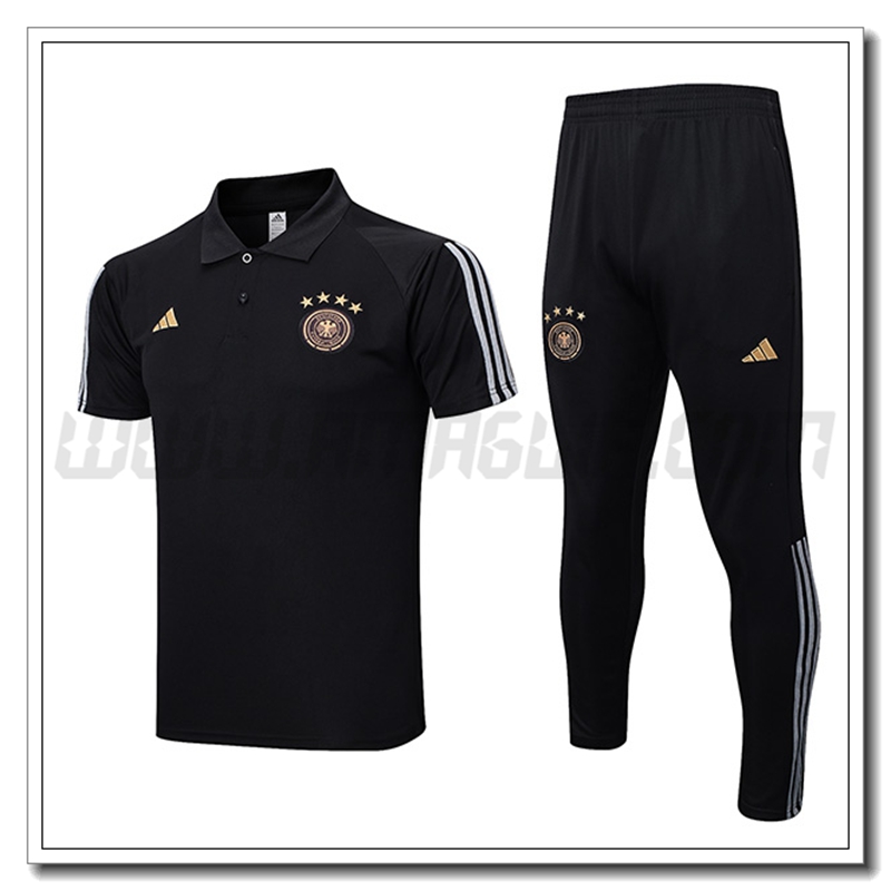 KIT Maglia Polo Germania + Pantaloni Nero 2022 2023