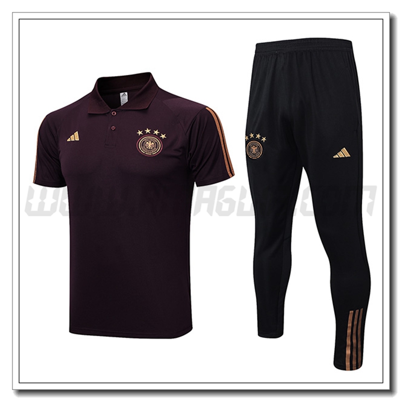 KIT Maglia Polo Germania + Pantaloni Marrone 2022 2023
