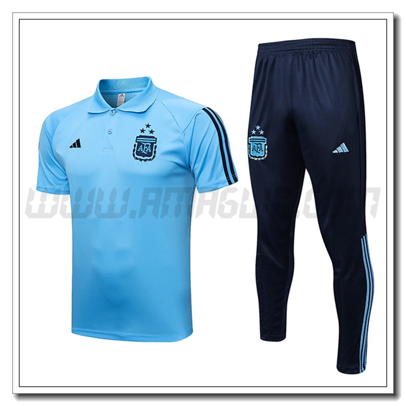KIT Maglia Polo Argentina + Pantaloni Azzurro 2022 2023