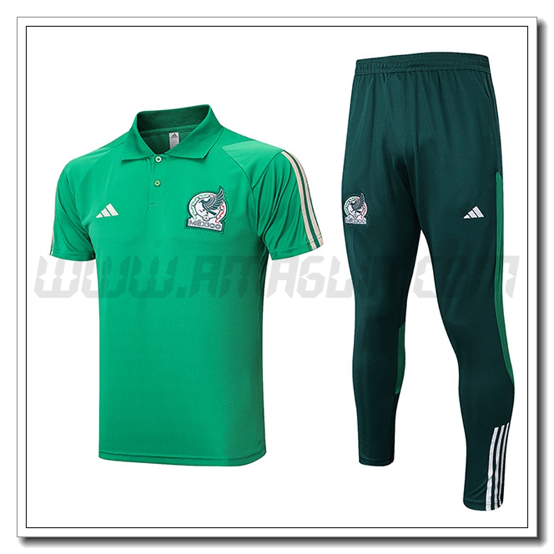 KIT Maglia Polo Messico + Pantaloni Verde 2022 2023